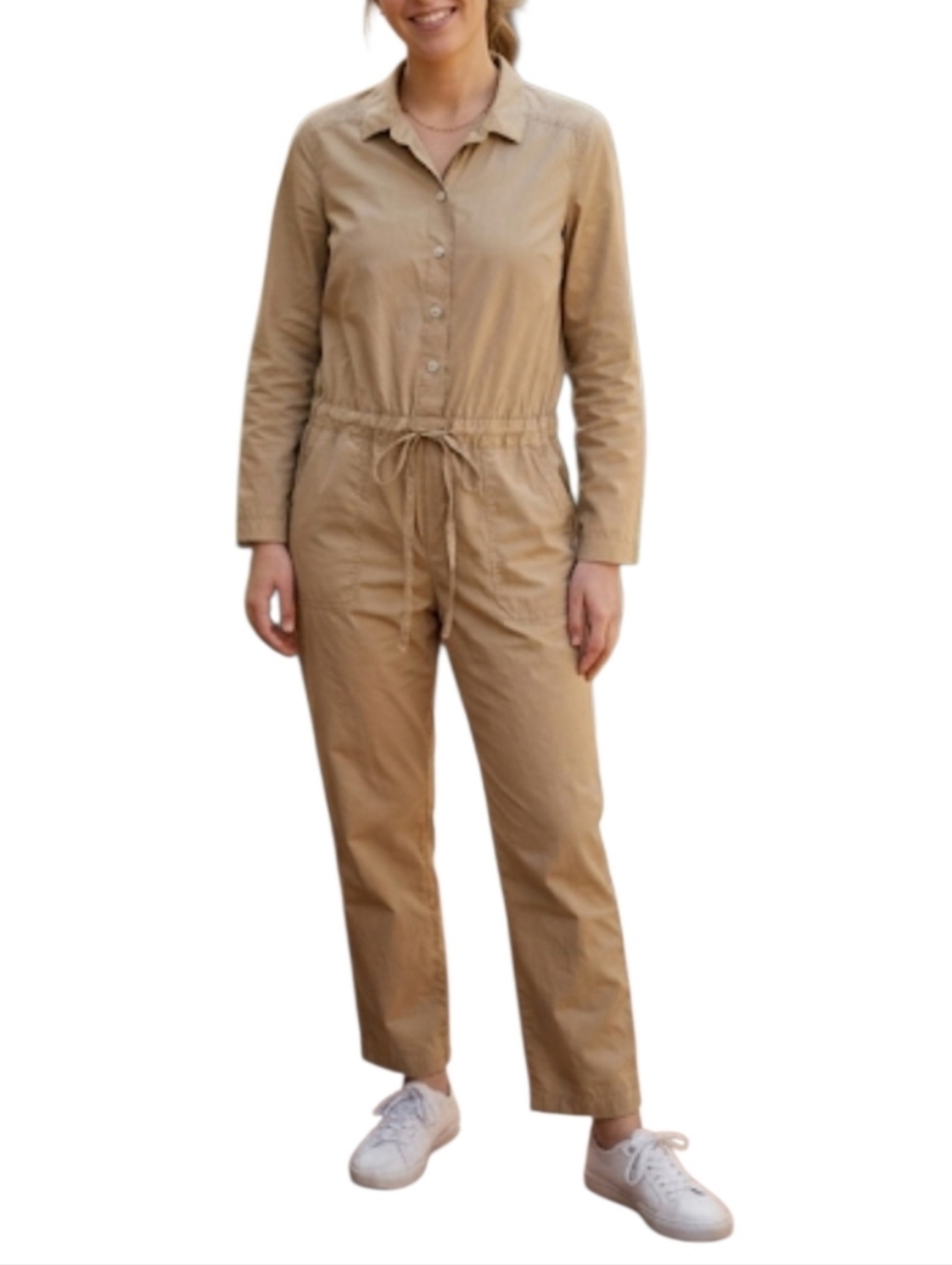 Velvet By Graham & Spencer Khaki Cotton Utility Jumpsuit Size Medium